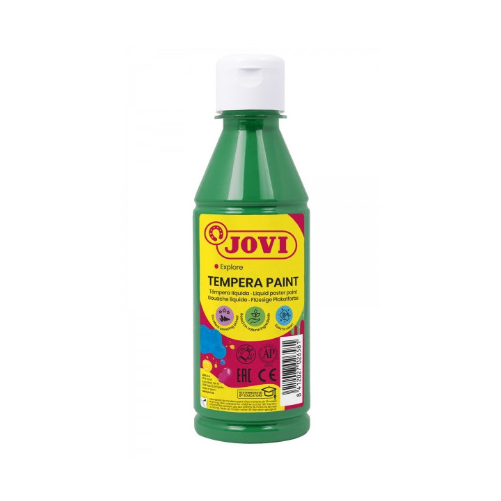 Jovi Tempera Paint Tempera Liquida 250ml - Base Agua - Lista para Usar - Alto Poder Cubriente - Secado Rapido - Excelente Fluid
