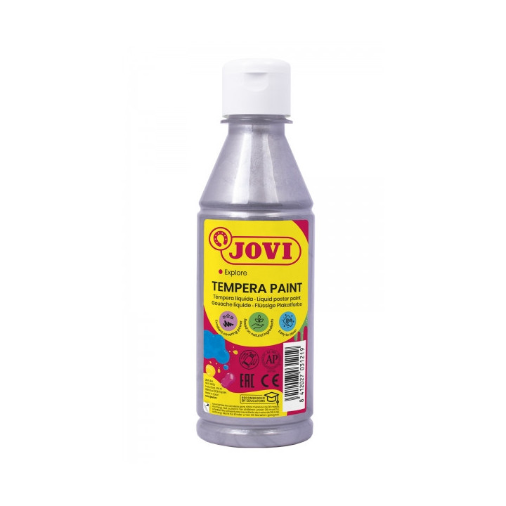 Jovi Tempera Paint Tempera Liquida 250ml - Base Agua - Lista para Usar - Alto Poder Cubriente - Secado Rapido - Excelente Fluid