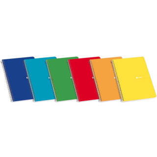 Enri Fº Tapa Dura Cuaderno Espiral 3x3 con Margen - 80 Hojas - Tapa Dura Resistente - Cuadriculado 3x3 - con Margen - Colores