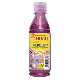Jovi Glitter Tempera Liquida Base Agua 250ml - Particulas de Purpurina - Excelente Rendimiento - Secado Rapido - Fluidez Optima