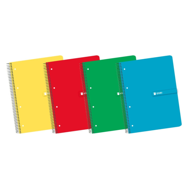 Enri A4+ Europeanbook - Tapa Dura Resistente - Espiral de Alta Calidad - 120 Hojas de Papel Cuadriculado 5x5 - Colores Surtidos