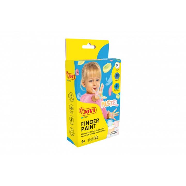 Jovi Finger Paint Estuche de 6 Botes Pintura de Dedos - Ingredientes Naturales - Mezclables - Textura Gelatinosa - Lavable - si