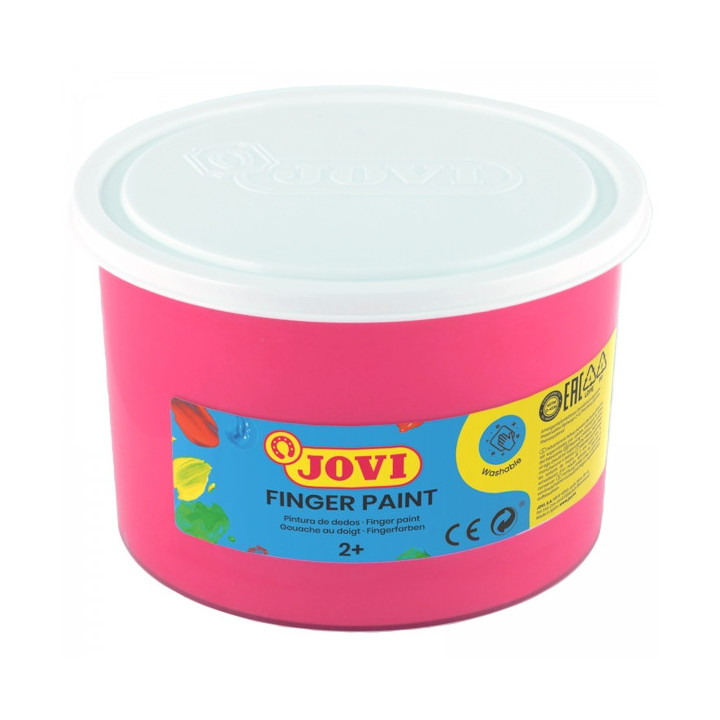 Jovi Finger Paint Bote de 500ml - Ingredientes Naturales - Colores Mezclables - Textura Gelatinosa - Lavable - Color Rosa