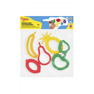 Jovi Modelling Accessories Bolsa Colgable con 6 Moldes de Corte Frutas - Moldes de Plastico para Plastilina - Formas de Fruta -