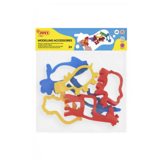 Jovi Modelling Accessories Bolsa Colgable con 6 Moldes de Corte Animales de Jungla - Moldes de Plastico para Plastilina - Forma
