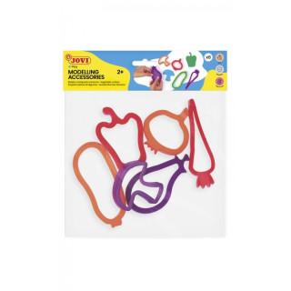 Jovi Modelling Accessories Bolsa Colgable con 6 Moldes de Corte Vegetales - Moldes de Plastico para Plastilina - Formas de Verd