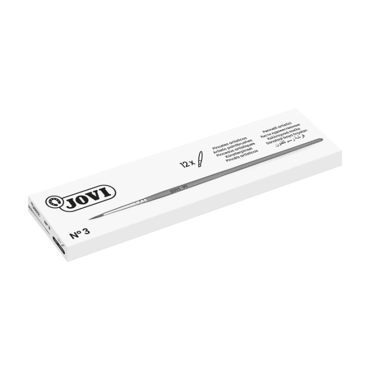 Jovi Pincel Artistico Nº 3 - Pelo Natural Suave - Mango de Madera - Punta Redonda