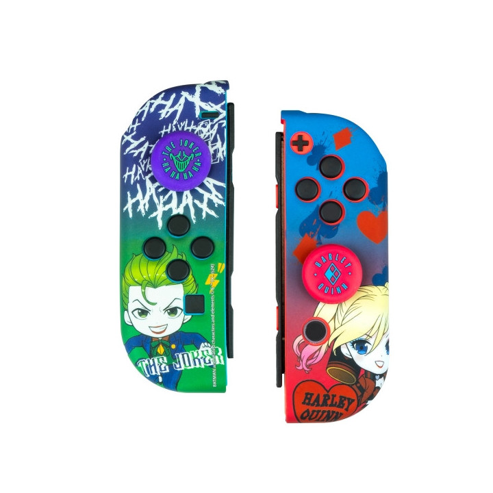 FR-TEC Joker & Harley Quinn Pack para Mando Nintendo Switch de Carcasa Rigida + Grips - Mejora el agarre y la Sensacion de Tact