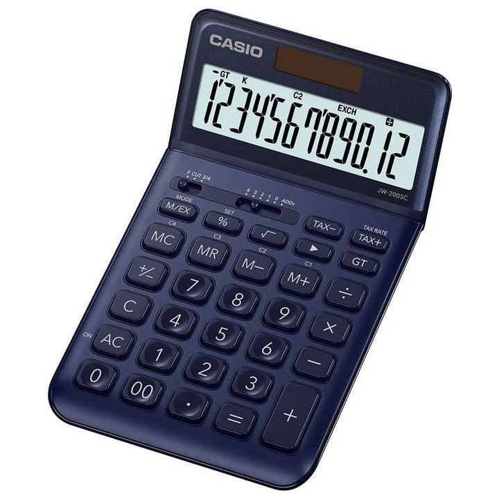 Casio JW-200SC Calculadora de Sobremesa 12 Digitos Inclinacion Ajustable - Simbolos de Comando de Funcion - Memoria Total Gener