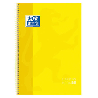 Oxford Europeanbook 1 Cuaderno Espiral Formato A4+ Cuadriculado 5x5mm - 80 Hojas - Banda de Color - Tapa Extradura Brillante -