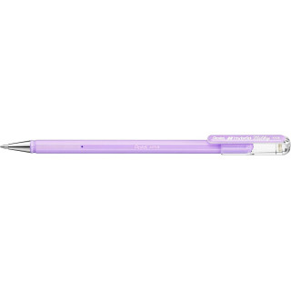 Pentel Hybrid Milky Boligrafo de Bola - Punta Fina 0.8mm - Trazo 0.4mm - Tinta de Gel Opaca - Color Violeta Pastel