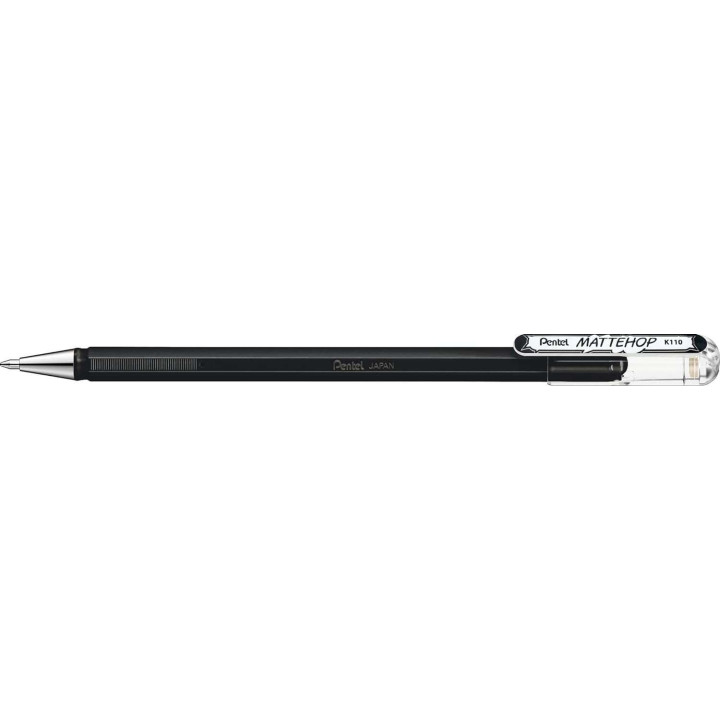 Pentel Mattehop Boligrafo de Bola - Punta 1mm - Trazo 0.5mm - Tinta de Gel Opaca - Fabricado con 55% de Materiales Reciclados -