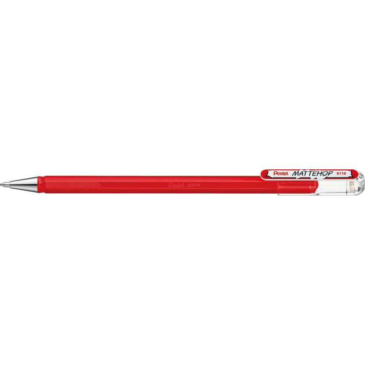 Pentel Mattehop Boligrafo de Bola - Punta 1mm - Trazo 0.5mm - Tinta de Gel Opaca - Fabricado con 55% de Materiales Reciclados -