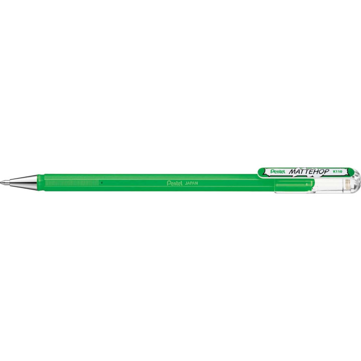 Pentel Mattehop Boligrafo de Bola - Punta 1mm - Trazo 0.5mm - Tinta de Gel Opaca - Fabricado con 55% de Materiales Reciclados -