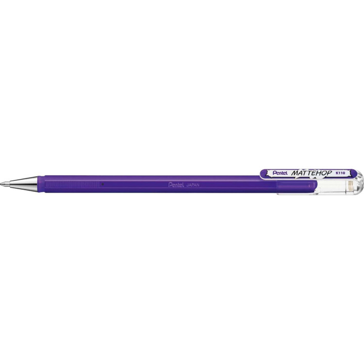 Pentel Mattehop Boligrafo de Bola - Punta 1mm - Trazo 0.5mm - Tinta de Gel Opaca - Fabricado con 55% de Materiales Reciclados -