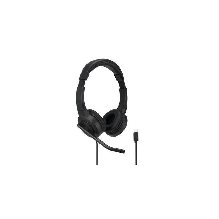 Kensington H1000 Auriculares con Microfono USB-C - Diadema Ajustable - Almohadillas Acolchadas - Controles en Cable - Cable Tre