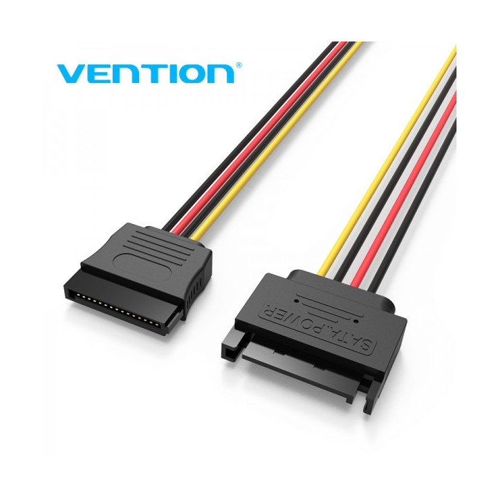 Vention Cable de Alimentacion Extension SATA 15P - 0.3m - Color Negro