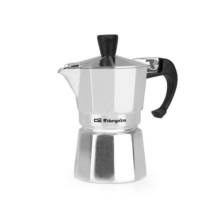 Orbegozo KF 100 Cafetera Italiana Compacta - Delicioso Cafe en una Taza - Mango Ergonomico - Valvula de Seguridad - Facil Limpi