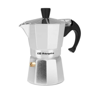 Orbegozo KF 200 Cafetera de Aluminio - Disfruta de Momentos Inolvidables con tu Cafe Favorito - Capacidad para 2 Tazas - Mango