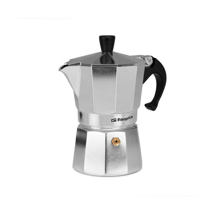Orbegozo KF 300 Cafetera de Aluminio para 3 Tazas - Prepara Cafe Delicioso en Minutos en Cualquier Cocina - Mango Ergonomico y