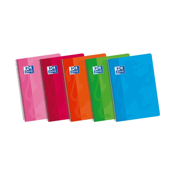 Oxford School Classic 4º Cuaderno Espiral Tapa Blanda Liso - 80 Hojas - Colores Surtidos