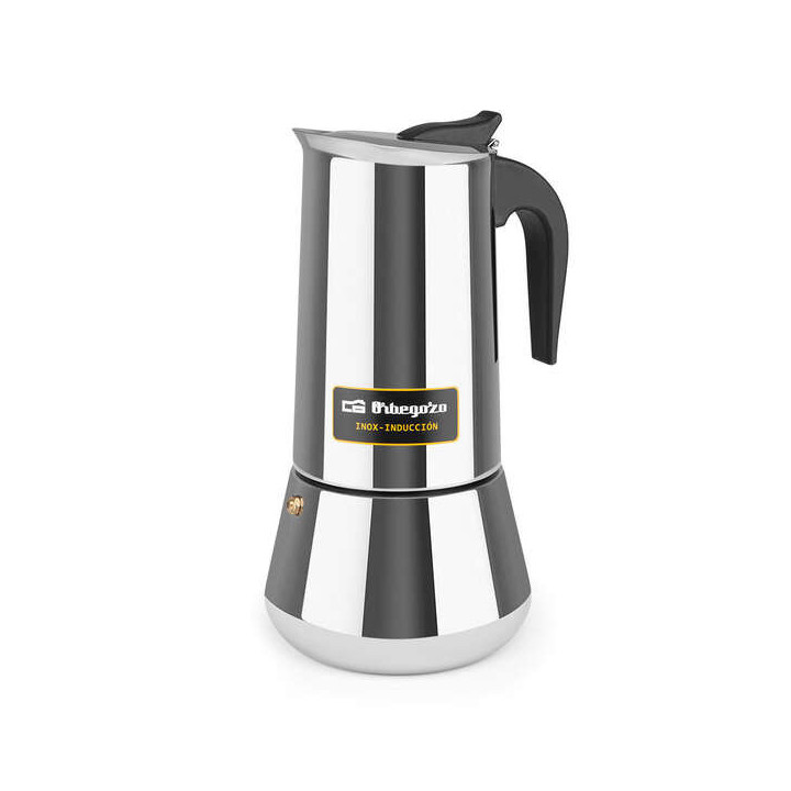Orbegozo KFI 1260 Cafetera Italiana de Acero Inoxidable - Capacidad para 12 Tazas - Mango Ergonomico - Compatible con Estufas d