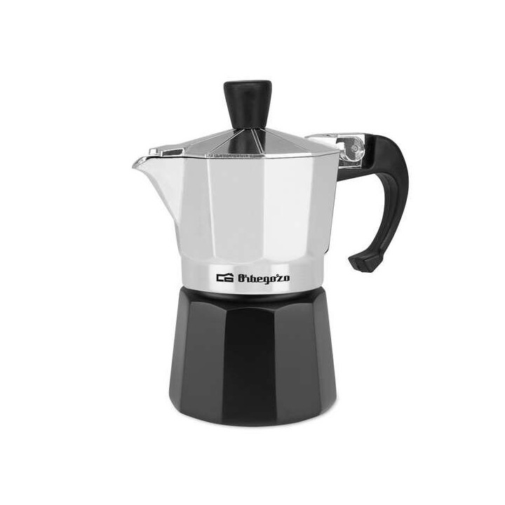 Orbegozo KFM 130 Cafetera de Aluminio Aromatica - Capacidad para una Taza - Segura y Facil de Manipular - Compatible con Difere