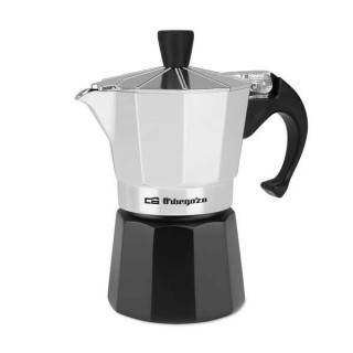 Orbegozo KFM 230 Cafetera de Aluminio para Dos Tazas - Prepara tu Cafe Favorito en Minutos con Seguridad y Comodidad - Ergonomi