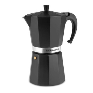 Orbegozo KFN 1210 Cafetera de Aluminio Negra - Capacidad para 12 Tazas - Mango Ergonomico - Valvula de Seguridad - Facil de Lim
