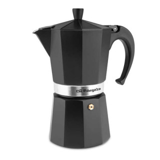 Orbegozo KFN 910 Cafetera de Aluminio Negra - Capacidad para 9 Tazas - para Cocinas a Gas - Electricas y Vitroceramica - Asa Er