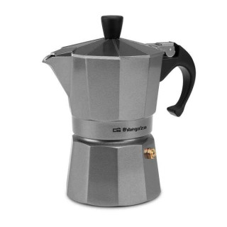 Orbegozo KFS 320 Cafetera de Aluminio para 3 Tazas - Rapida - Eficiente y Segura - Ideal para Cocinas Electricas - a Gas o de V