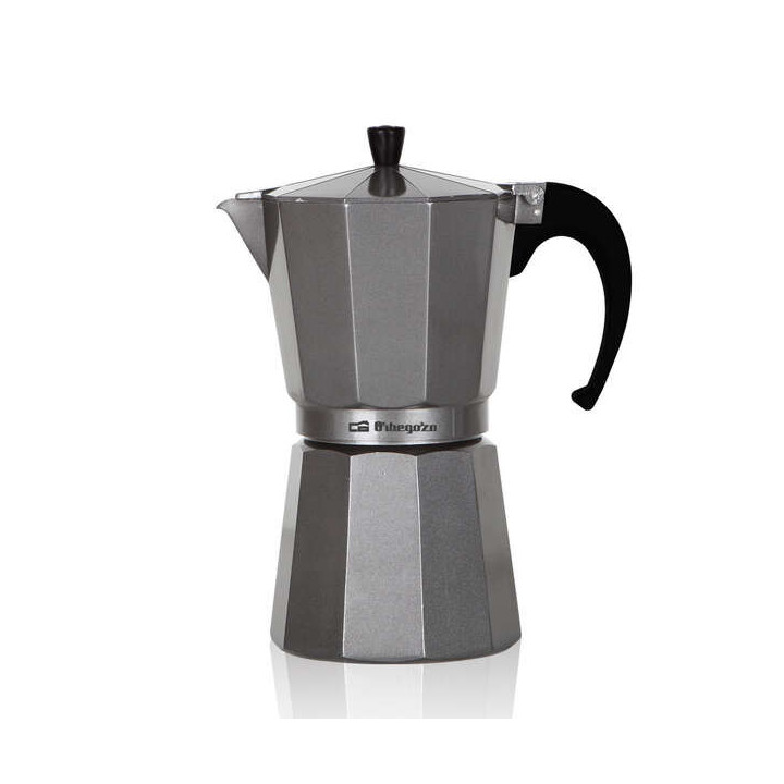 Orbegozo KFS 620 Cafetera de Aluminio Silver - Capacidad para Seis Tazas - Asa Ergonomica - Valvula de Seguridad - Ideal para P
