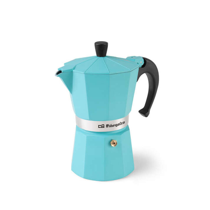 Orbegozo KFV 645 Cafetera de Aluminio - Prepara 6 Tazas de Cafe en Minutos - Compatible con Diferentes Tipos de Cocinas - Mango