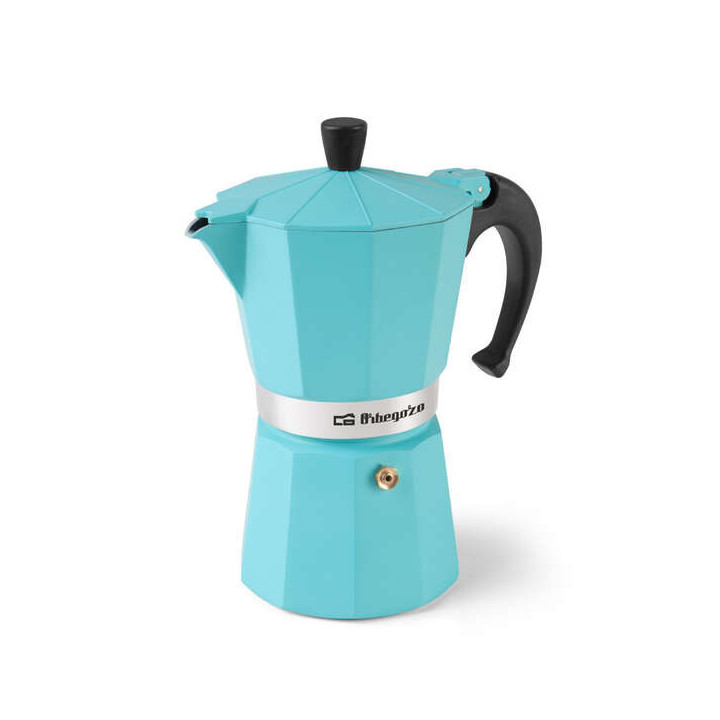 Orbegozo KFV 945 Cafetera de Aluminio - Prepara 9 Tazas de Cafe en Minutos - Compatible con Todo Tipo de Cocinas - Mango Ergono