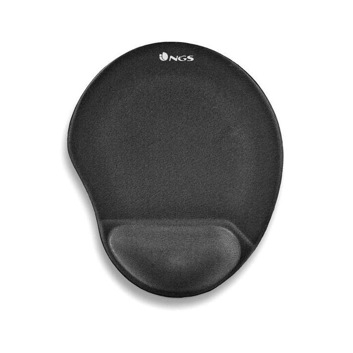 NGS Kilim Gel Alfombrilla para Raton Ergonomica - Relleno Gel - Soporte de Muñeca - Medidas 25x21cm - Color Negro