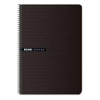 Enri Status Fº Tapa Dura Cuaderno Espiral 4x4 - 100 Hojas - Color Negro