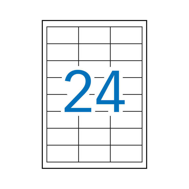 Apli Pack de 480 Etiquetas de Poliester Resistentes a la Intemperie 64.6x33.8mm - 20 Hojas por 24 Etiquetas - Adhesivo Permanen