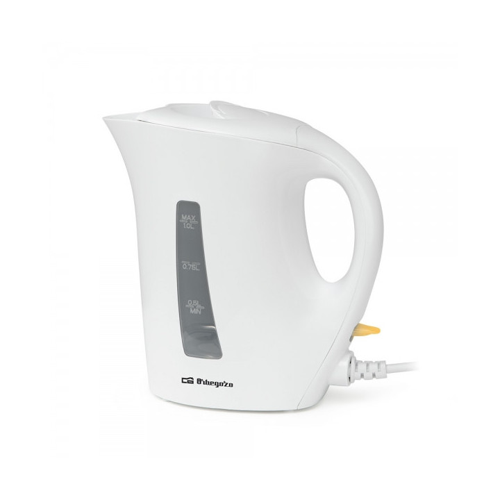 Orbegozo KT 4150 Hervidor de Agua 1L 1200W - Libre de BPA - Asa de Tacto Frio - Apagado Automatico - Indicador de Nivel de Agua