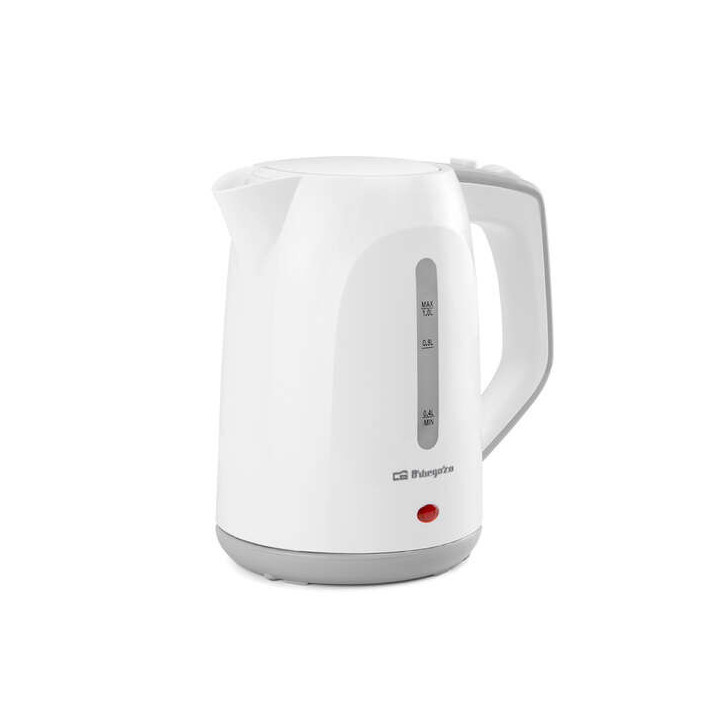 Orbegozo KT 5011 Hervidor de Agua Rapido y Seguro - Potencia 1100W - Capacidad 1L - Asa de Tacto Frio - Resistencia Oculta - Ba