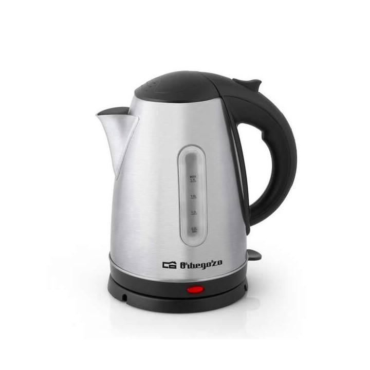 Orbegozo KT 6021 Hervidor de Agua Eficaz - Capacidad 1.7 Litros - Potencia 2200W - Base Giratoria sin Cable - Cuerpo de Acero I