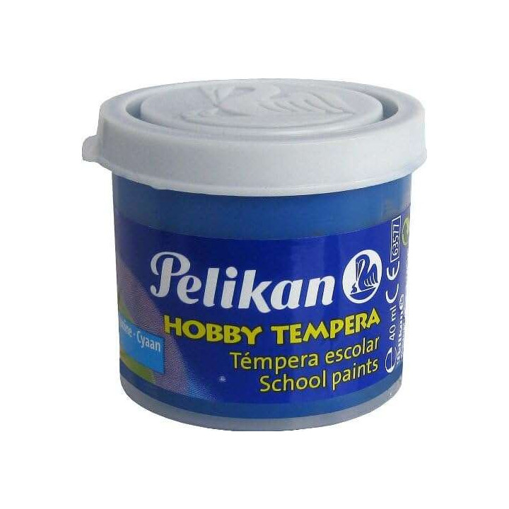 Pelikan Tempera Escolar Frasco 40ml - Facil de Lavar - Ideal para Actividades Escolares - Color Azul