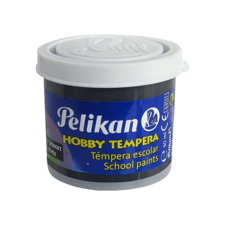 Pelikan Tempera Escolar Frasco 40ml - Facil de Lavar - Ideal para Proyectos Escolares - Color Negro