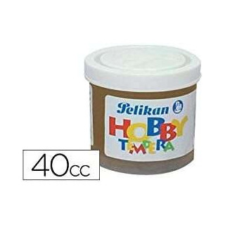 Pelikan Tempera Escolar Frasco 40ml - Ideal para Proyectos Escolares - Facil de Lavar - No Toxica - Color Siena Tostada