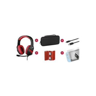 Konix Mythics Gamer Switch Pack Auriculares + Funda de Transporte + Protector Pantalla Vidrio Templado + Estuche para 4 Cartuch