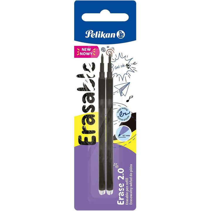 Pelikan Blister 2 Erase 2.0 Recambio - para Lapiz Borrador Erase 2.0 - Color Negro