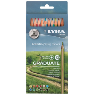 Lyra Graduate Pack de 12 Lapices de Colores - Hexagonal - Color Negro