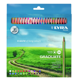 Lyra Graduate Pack de 24 Lapices de Colores - Hexagonal - Color Negro