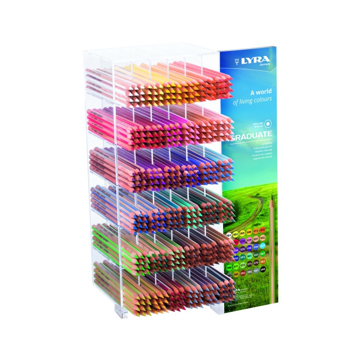 Lyra Graduate Expositor con 432 Lapices de Colores - Hexagonal - Color Negro