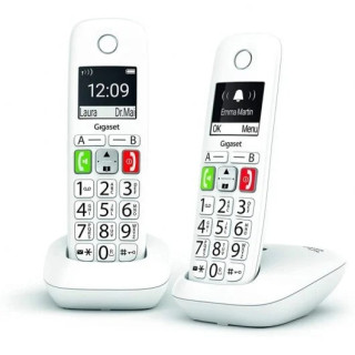 Gigaset E290 Duo Telefono Inalambrico Dect + 1 Supletorio - Pantalla Grande en B/N - Teclas con Numeros Grandes - Volumen con F