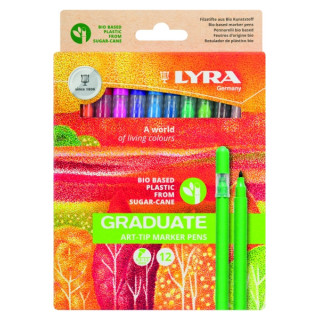 Lyra Graduate Art Tip Pack de 12 Rotuladores - Colores Surtidos